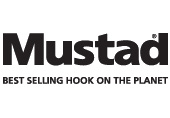 Image of the Mustad Logo that reads Mustad Best selling hook on the planet