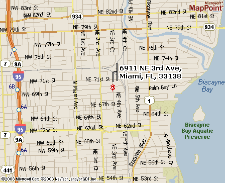 Picture of a close up map of the neighborhood around the Baitmasters store and a pin showing the location