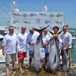 Took first place in 2016 Montauk Canyon Challenge with this 249.5lb big eye tuna using a Baitmasters Rigged Super select Ballyhoo without lead