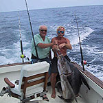 Dean Ettinger with a huge striped marlin caught on a swimming mullet