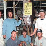 Largest fish from the 2006 Islamorada Swordfish Tournament. Landed by Donald Houser aboard 'Nothin Wild', the 324 lb swordfish was hooked using a Baitmasters swordfish squid