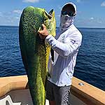 Steve Calvert with a 72 lb Mahi caught in Costa Rica