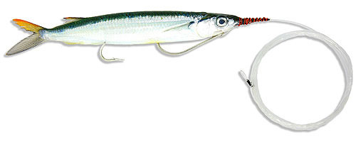 This is an image of the Medium-Double Hook Ballyhoo (Mono-Leader)